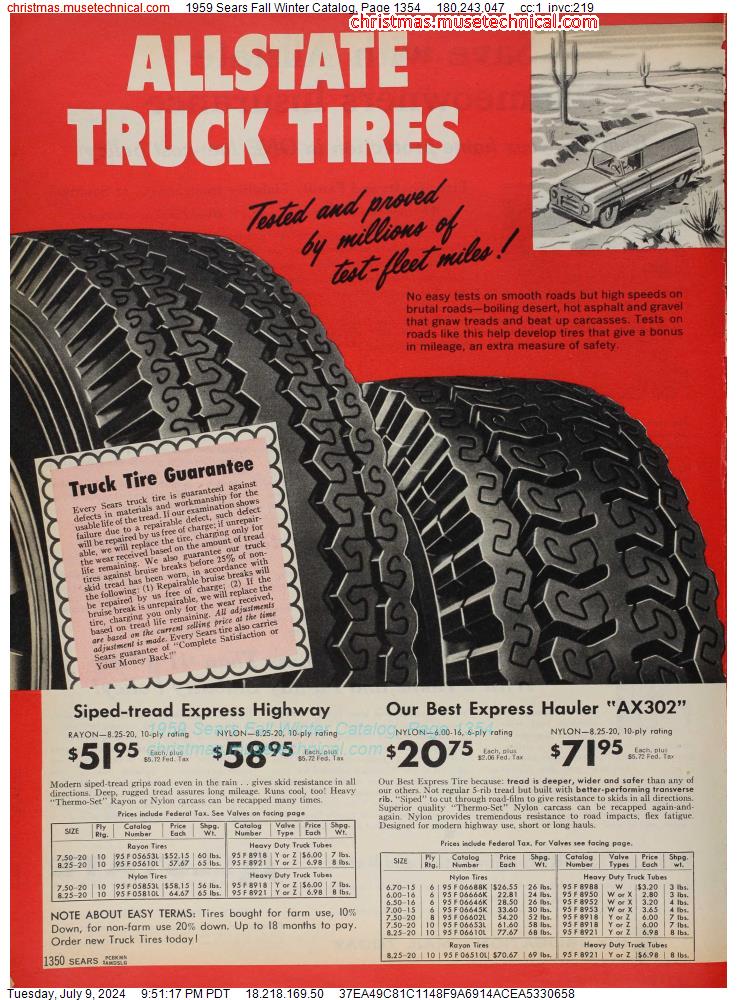 1959 Sears Fall Winter Catalog, Page 1354