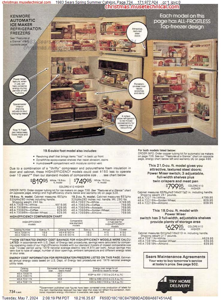 1983 Sears Spring Summer Catalog, Page 734