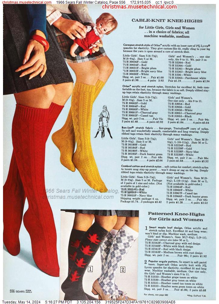 1966 Sears Fall Winter Catalog, Page 556