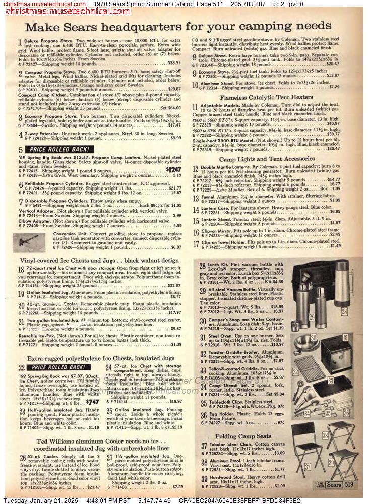 1970 Sears Spring Summer Catalog, Page 511