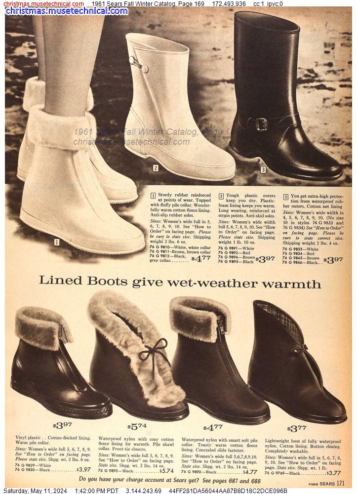 1961 Sears Fall Winter Catalog, Page 169