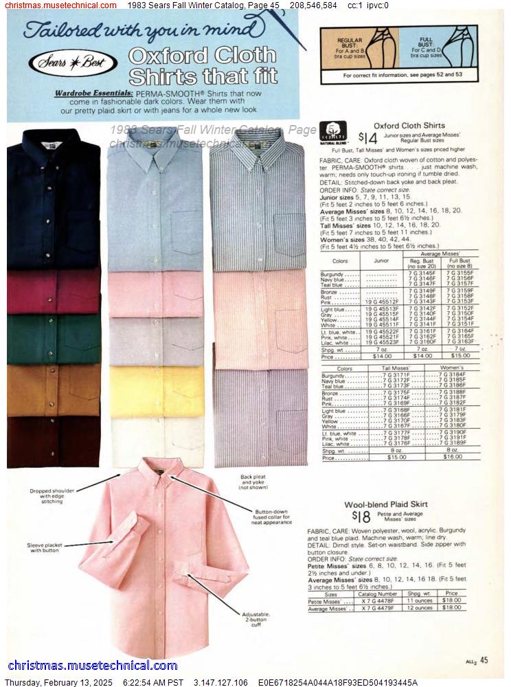 1983 Sears Fall Winter Catalog, Page 45