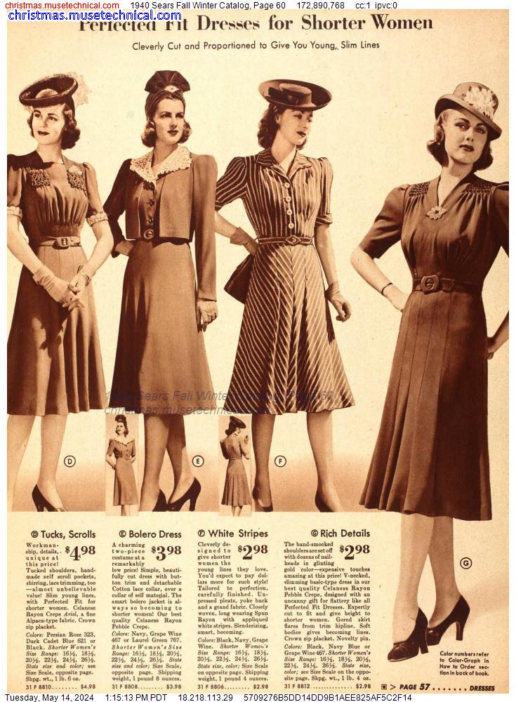 1940 Sears Fall Winter Catalog, Page 60