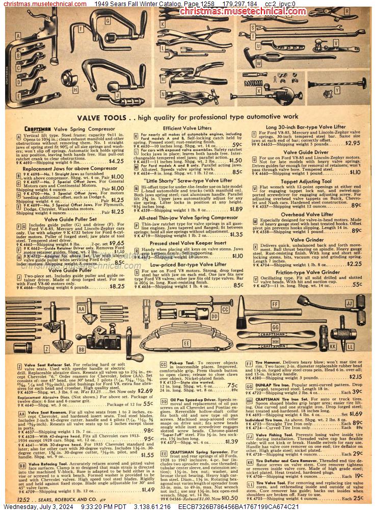 1949 Sears Fall Winter Catalog, Page 1258