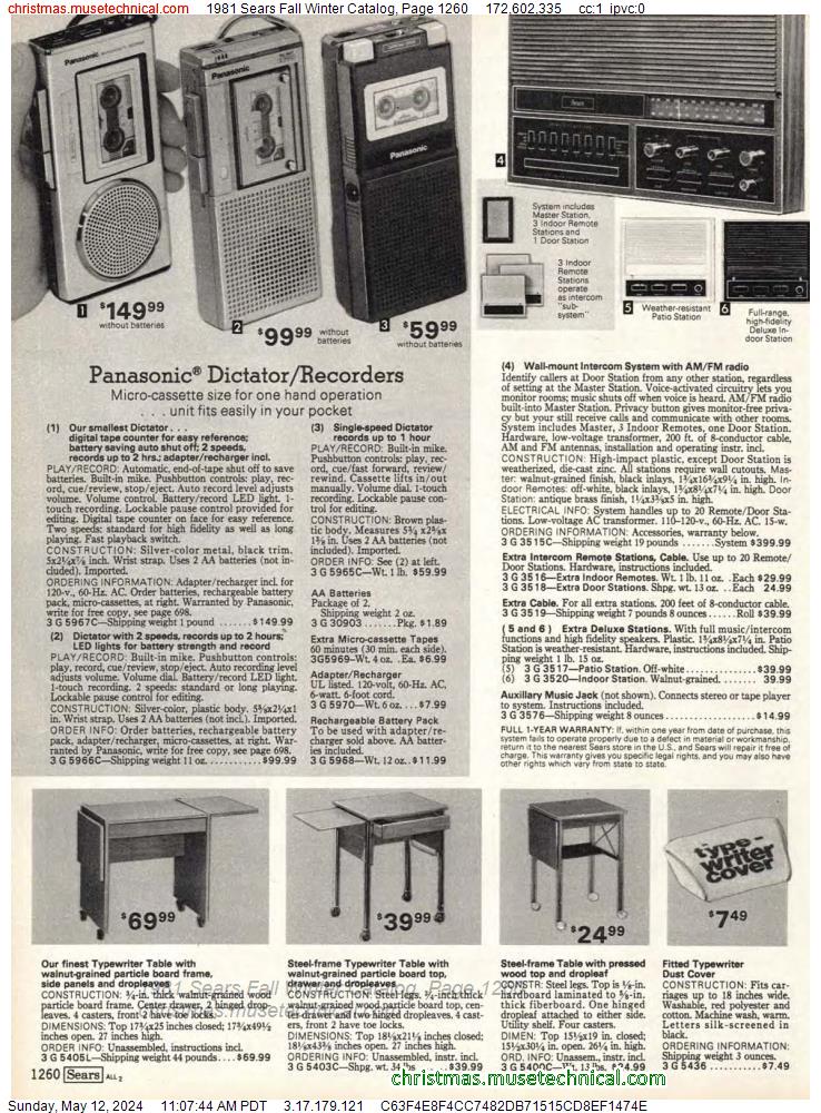 1981 Sears Fall Winter Catalog, Page 1260