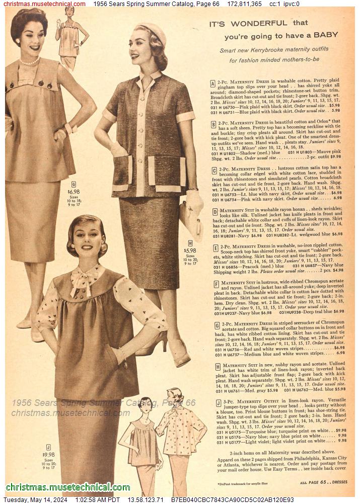 1956 Sears Spring Summer Catalog, Page 66
