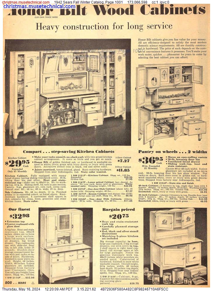 1942 Sears Fall Winter Catalog, Page 1001