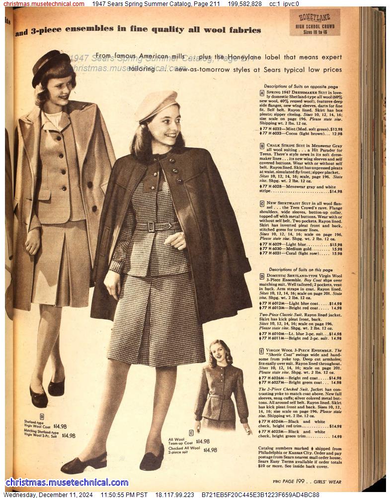 1947 Sears Spring Summer Catalog, Page 211