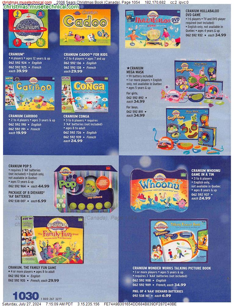 2006 Sears Christmas Book (Canada), Page 1054