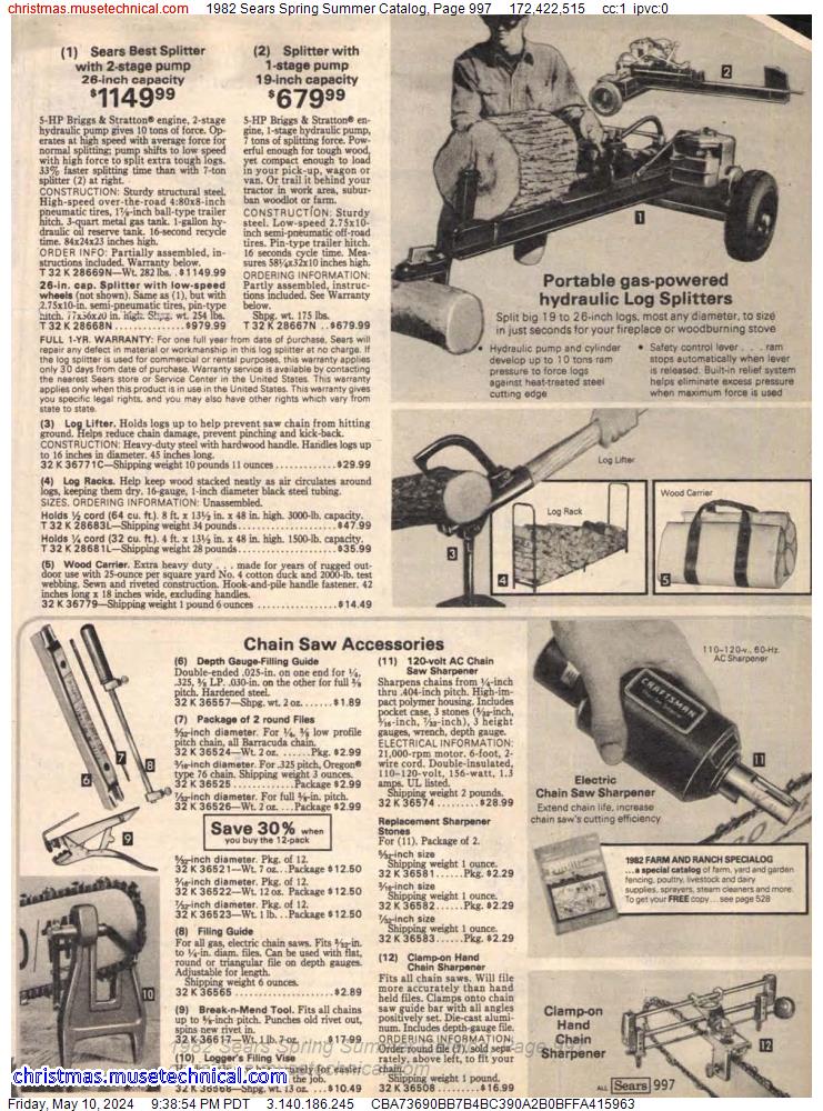 1982 Sears Spring Summer Catalog, Page 997