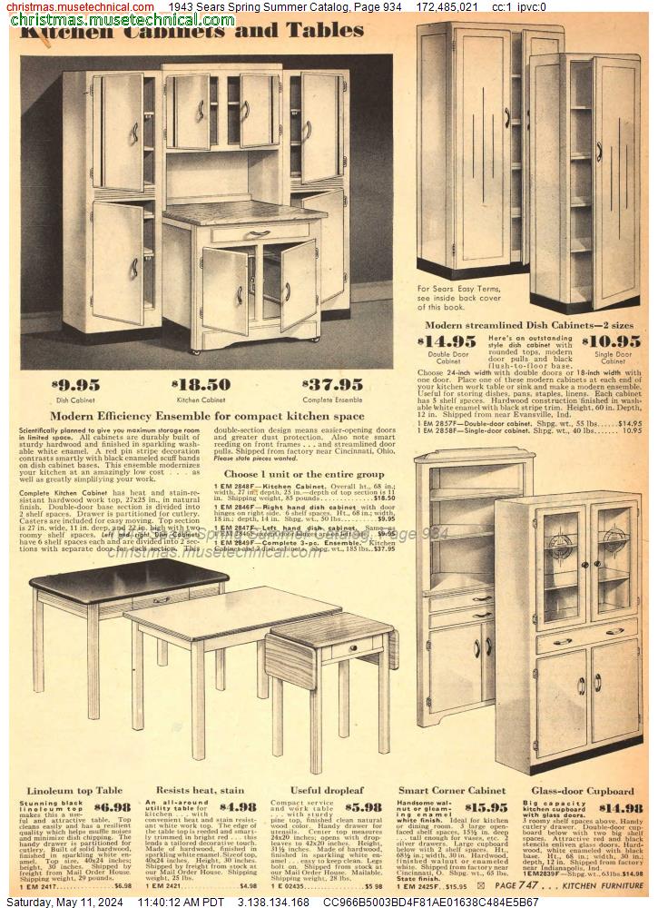 1943 Sears Spring Summer Catalog, Page 934
