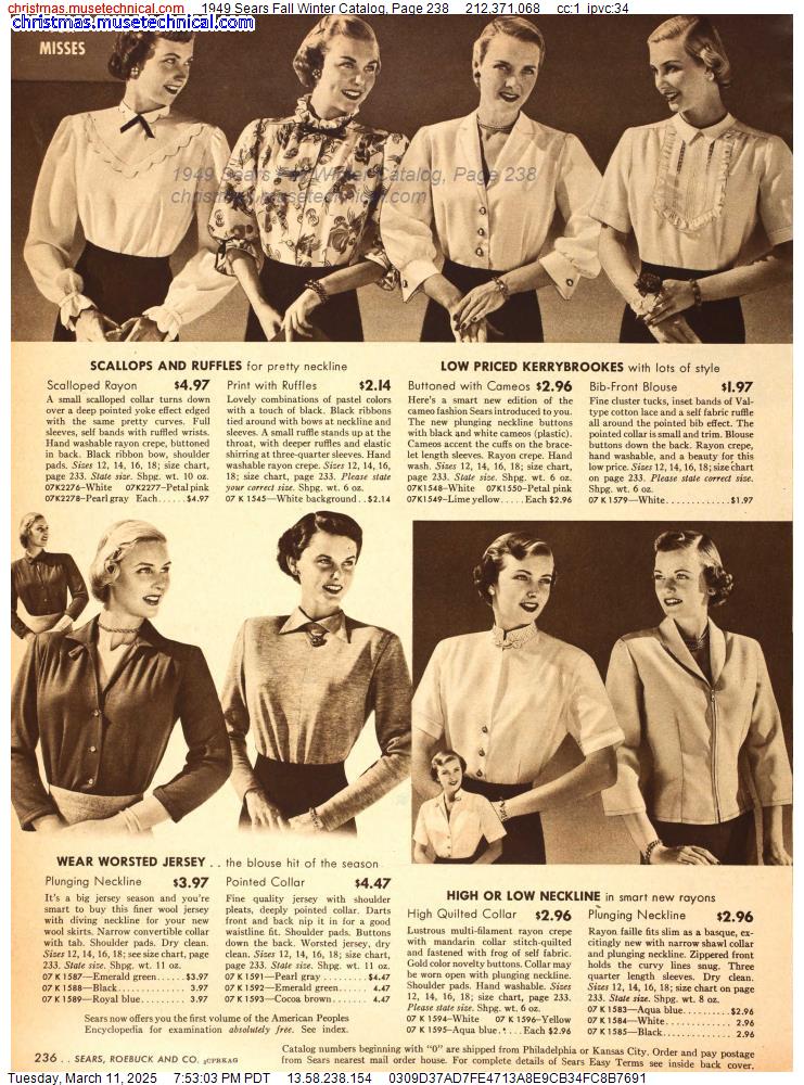 1949 Sears Fall Winter Catalog, Page 238