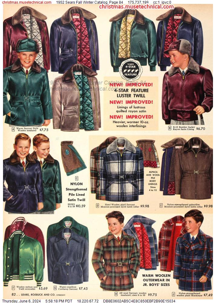 1952 Sears Fall Winter Catalog, Page 84