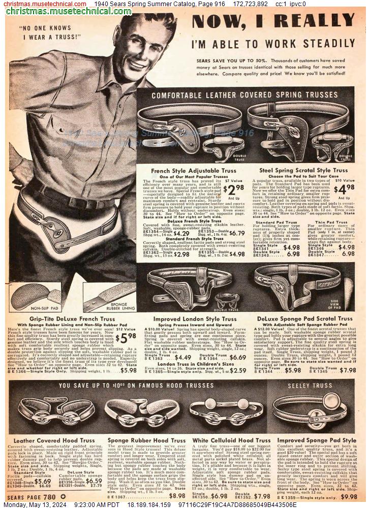 1940 Sears Spring Summer Catalog, Page 916