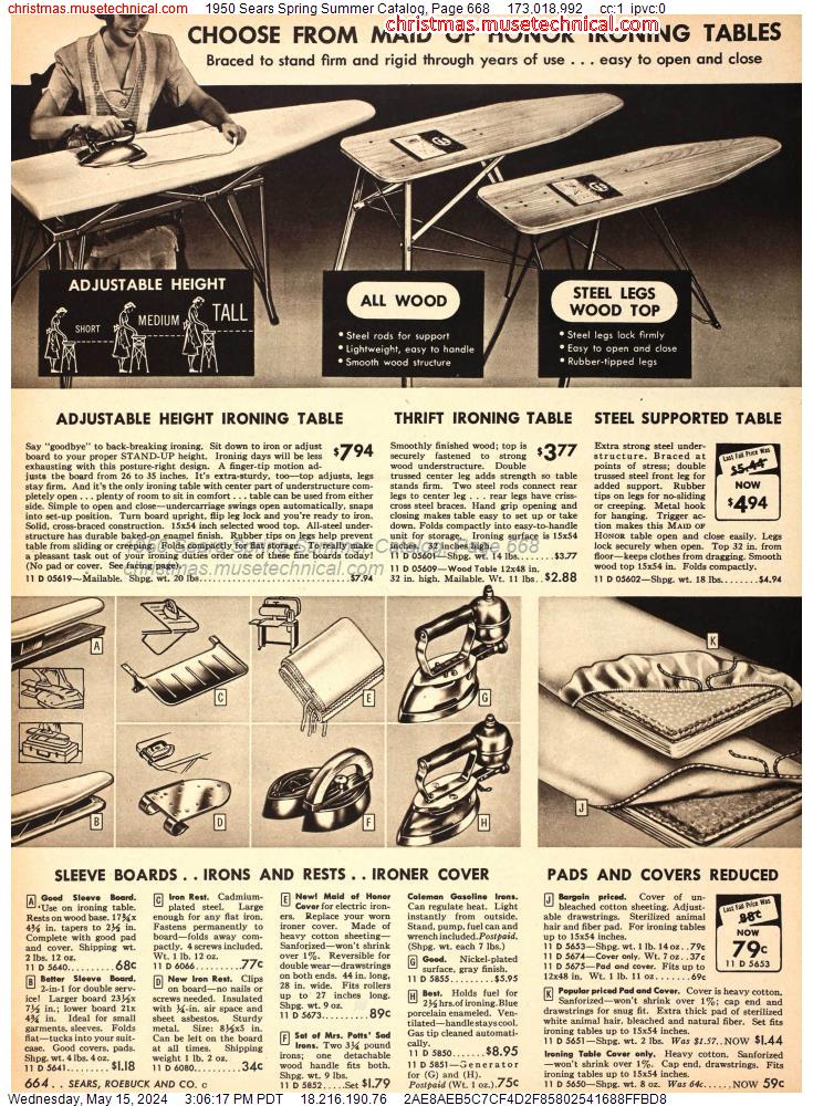 1950 Sears Spring Summer Catalog, Page 668