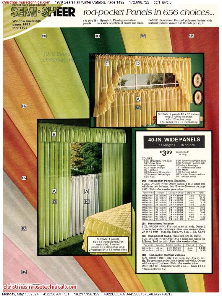 1978 Sears Fall Winter Catalog, Page 1492