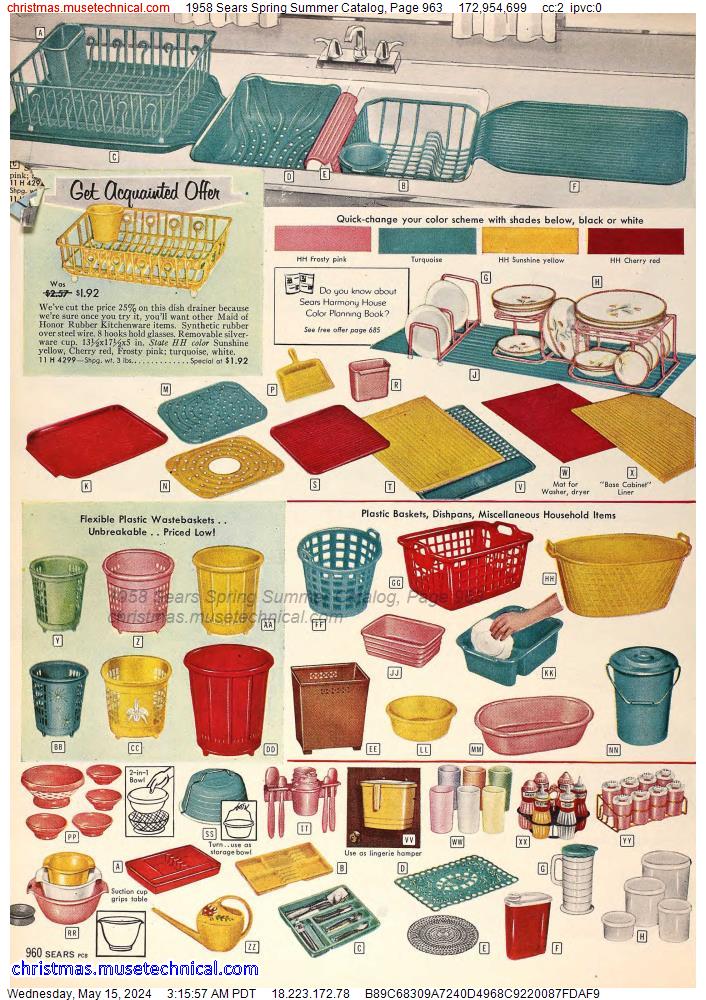 1958 Sears Spring Summer Catalog, Page 963