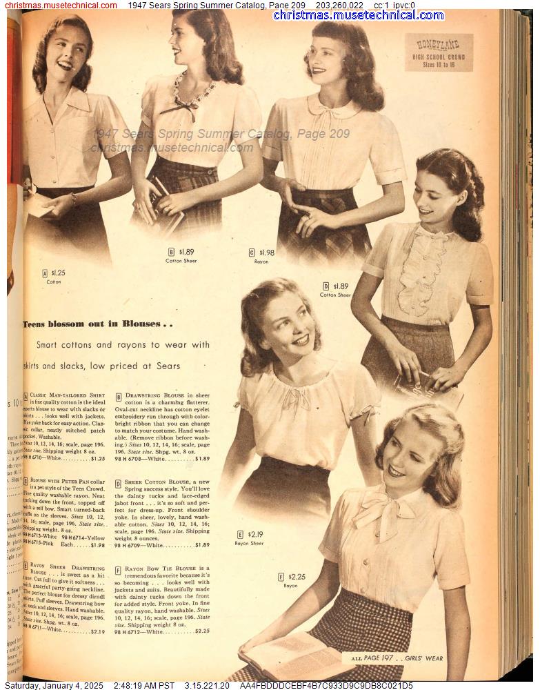 1947 Sears Spring Summer Catalog, Page 209