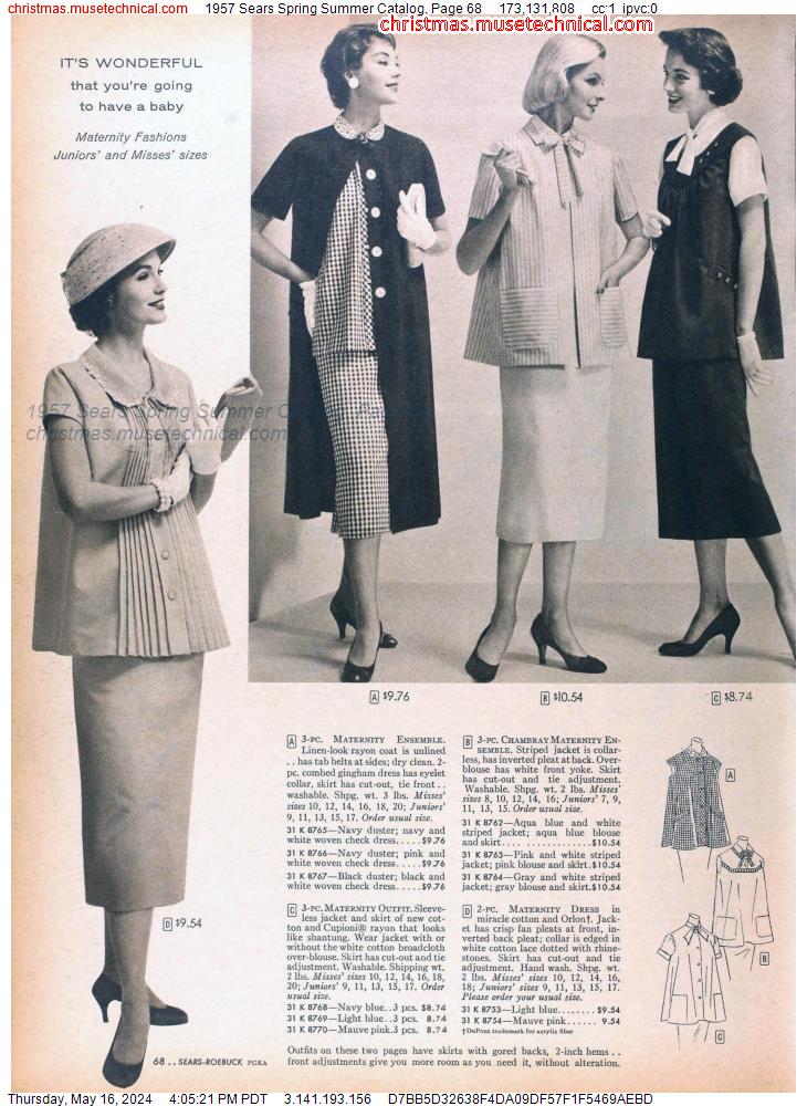 1957 Sears Spring Summer Catalog, Page 68