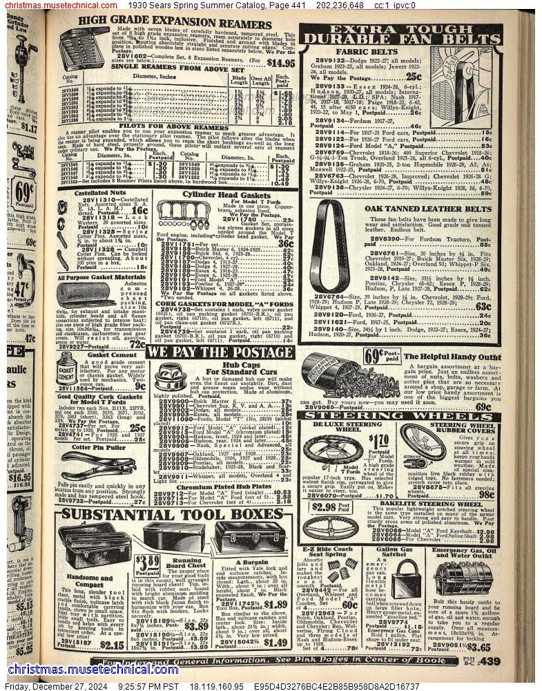 1930 Sears Spring Summer Catalog, Page 441