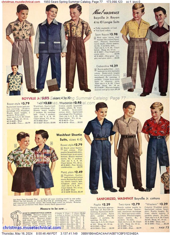 1950 Sears Spring Summer Catalog, Page 77 - Catalogs & Wishbooks
