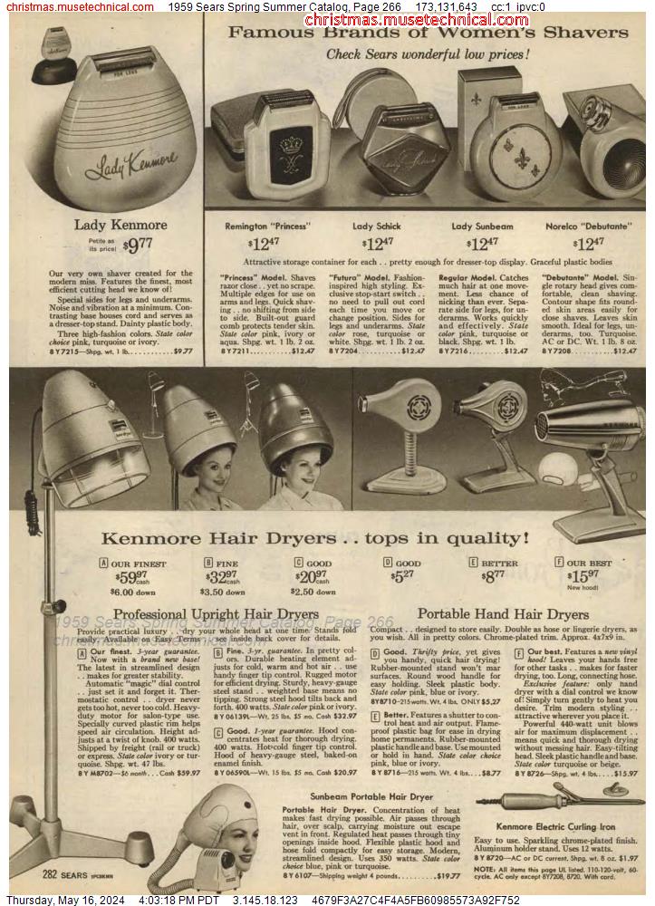 1959 Sears Spring Summer Catalog, Page 266