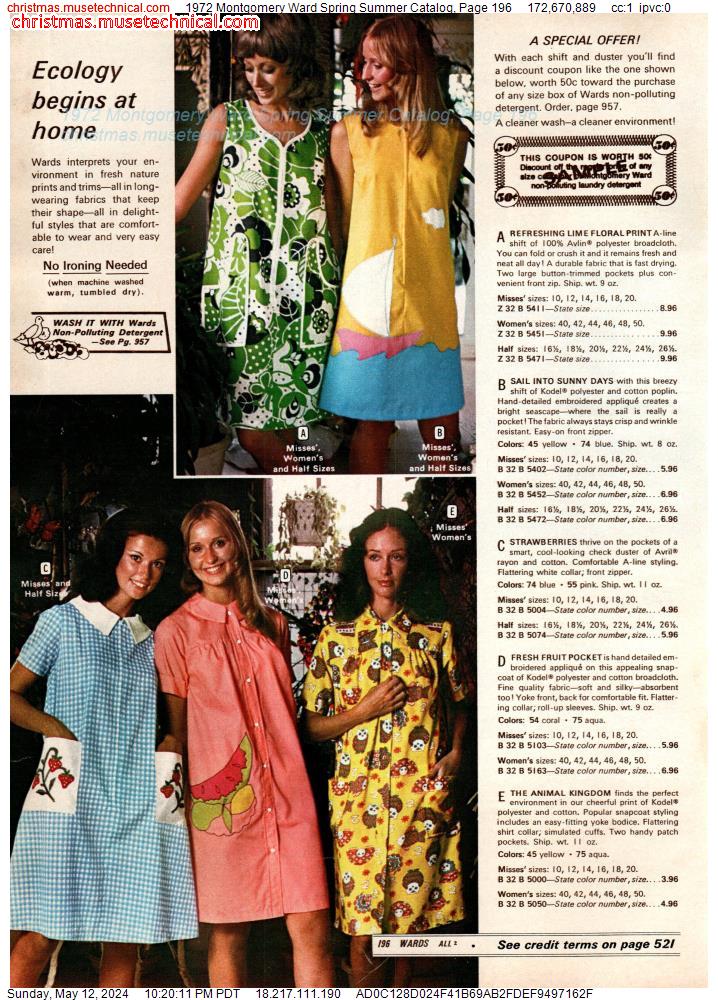1972 Montgomery Ward Spring Summer Catalog, Page 196
