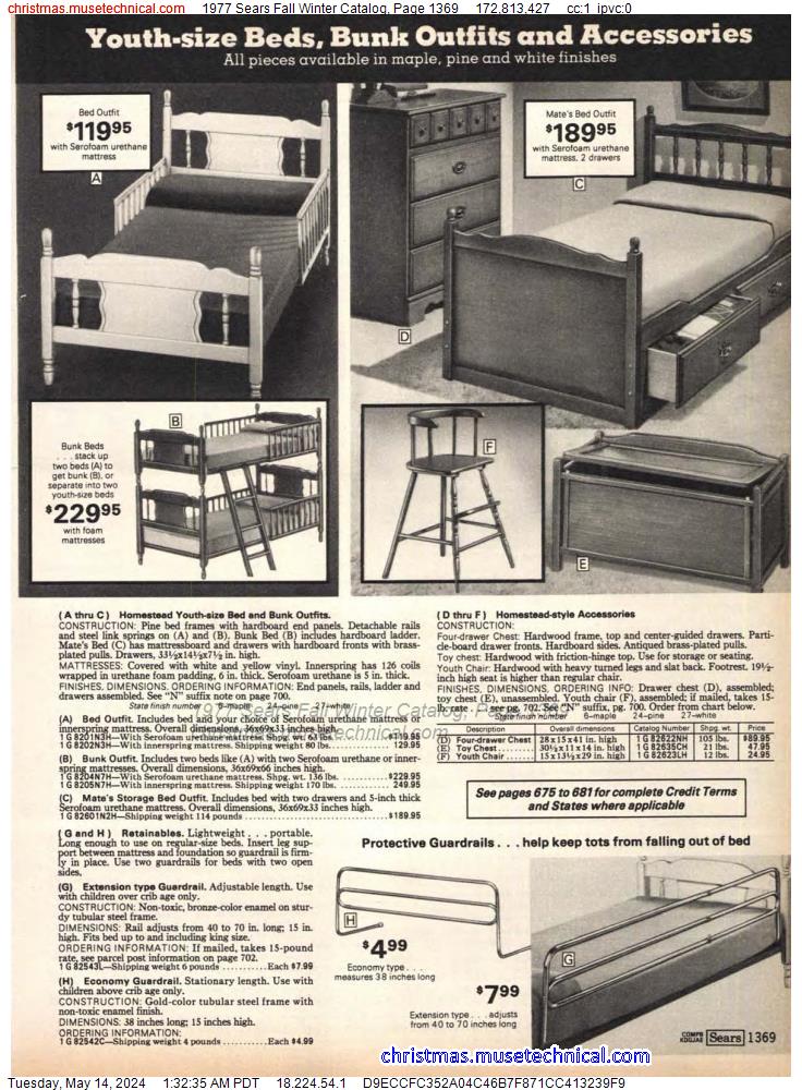 1977 Sears Fall Winter Catalog, Page 1369