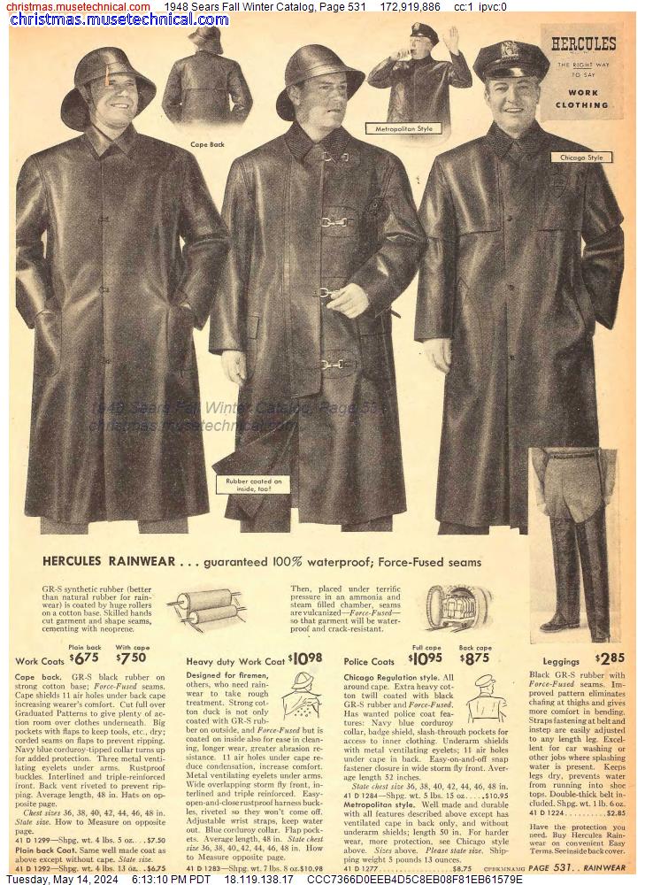 1948 Sears Fall Winter Catalog, Page 531