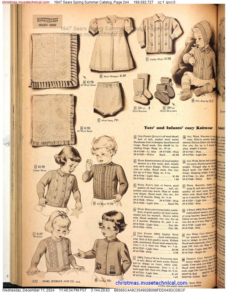 1947 Sears Spring Summer Catalog, Page 244