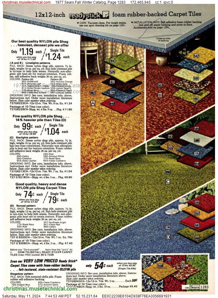 1977 Sears Fall Winter Catalog, Page 1283