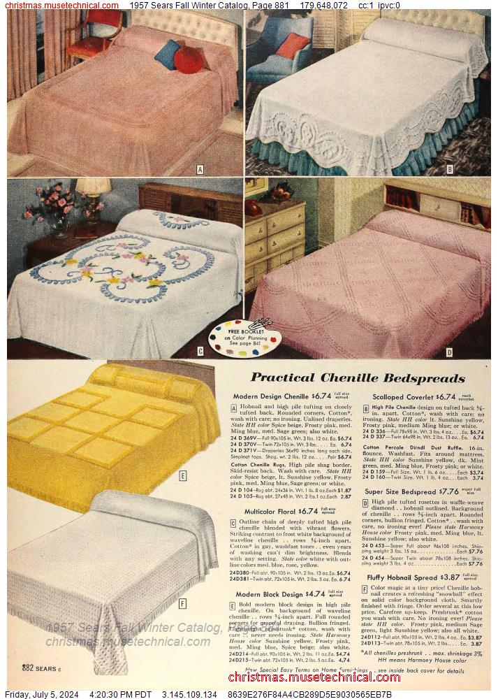 1957 Sears Fall Winter Catalog, Page 881