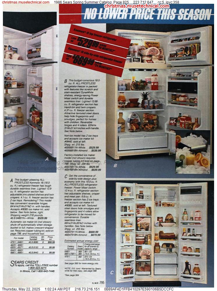 1986 Sears Spring Summer Catalog, Page 825