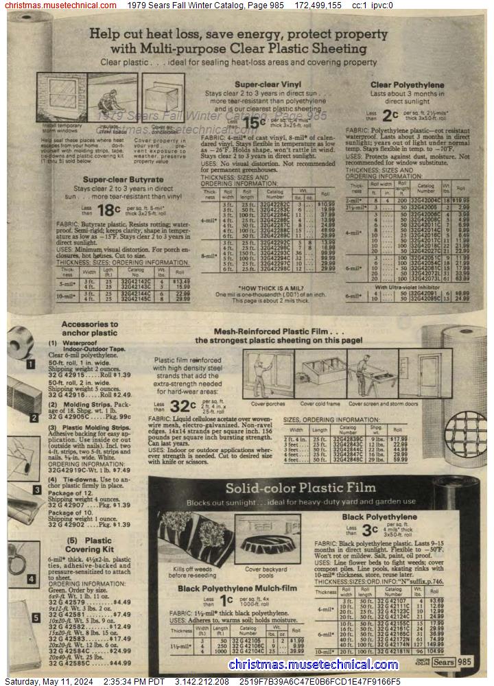 1979 Sears Fall Winter Catalog, Page 985