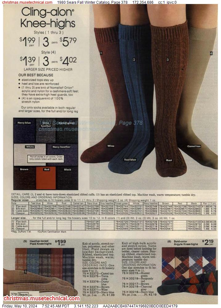 1980 Sears Fall Winter Catalog, Page 378