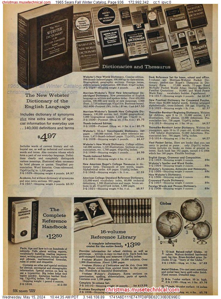1965 Sears Fall Winter Catalog, Page 936