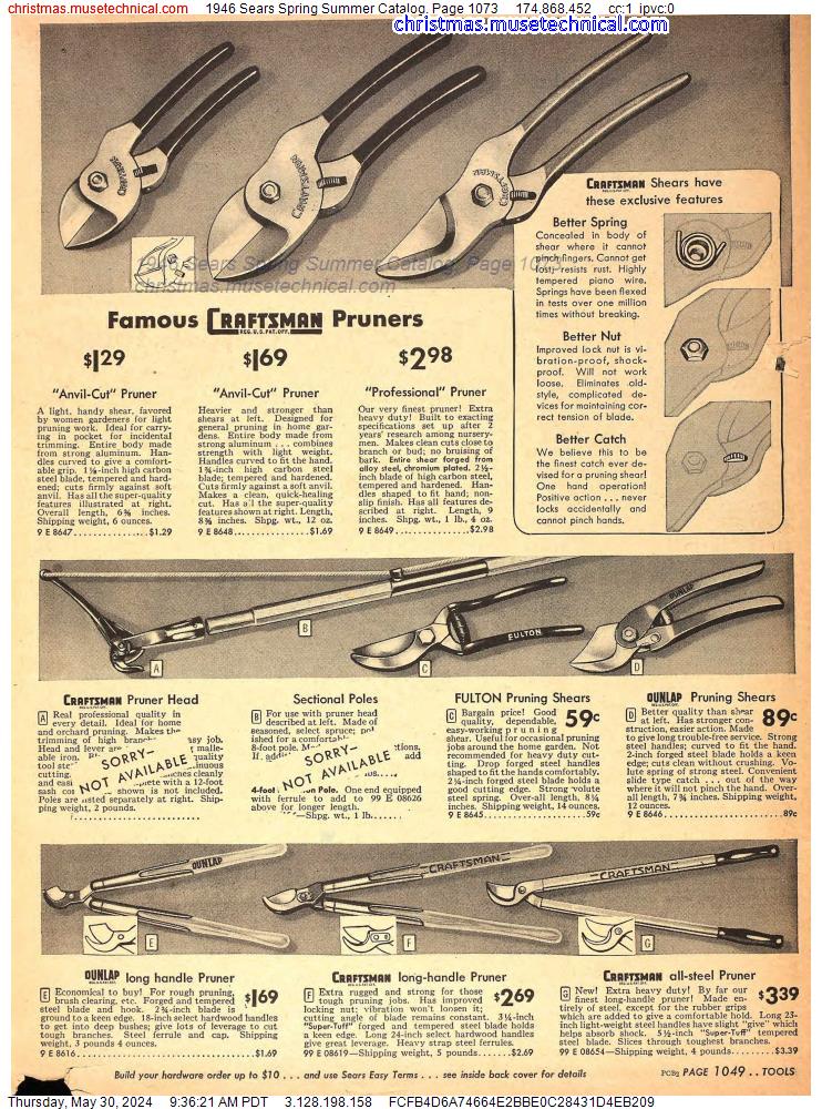 1946 Sears Spring Summer Catalog, Page 1073