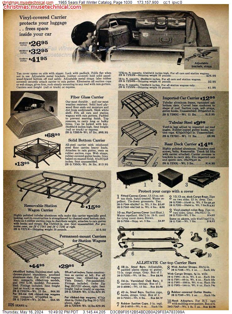 1965 Sears Fall Winter Catalog, Page 1030