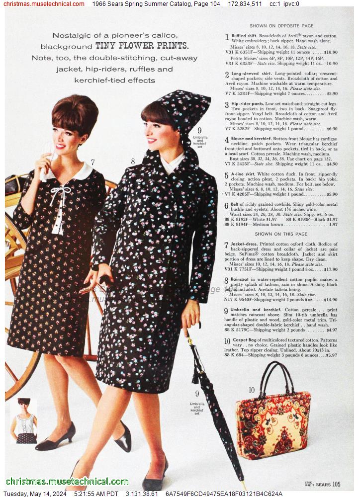 1966 Sears Spring Summer Catalog, Page 104