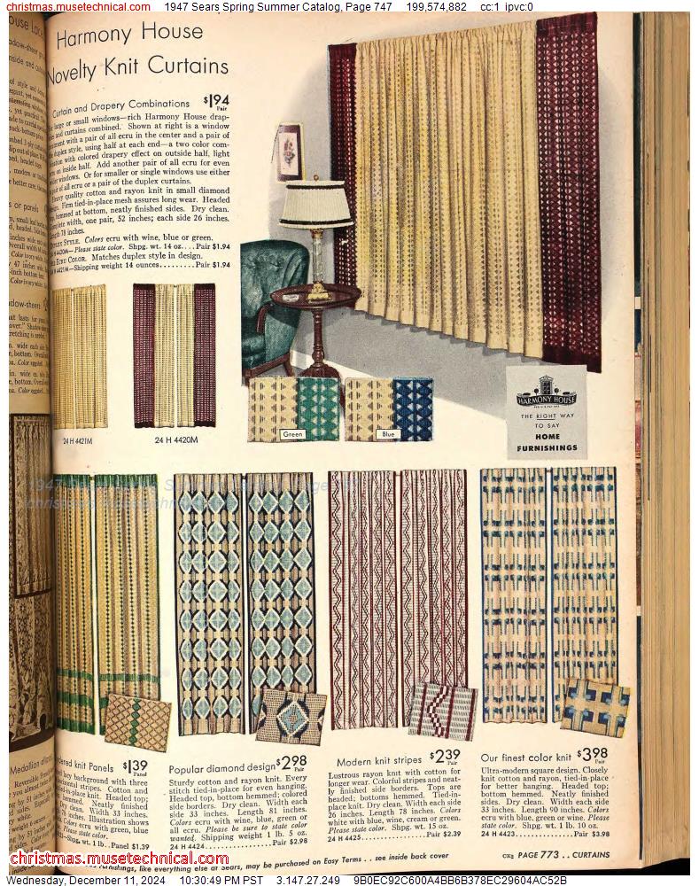 1947 Sears Spring Summer Catalog, Page 747