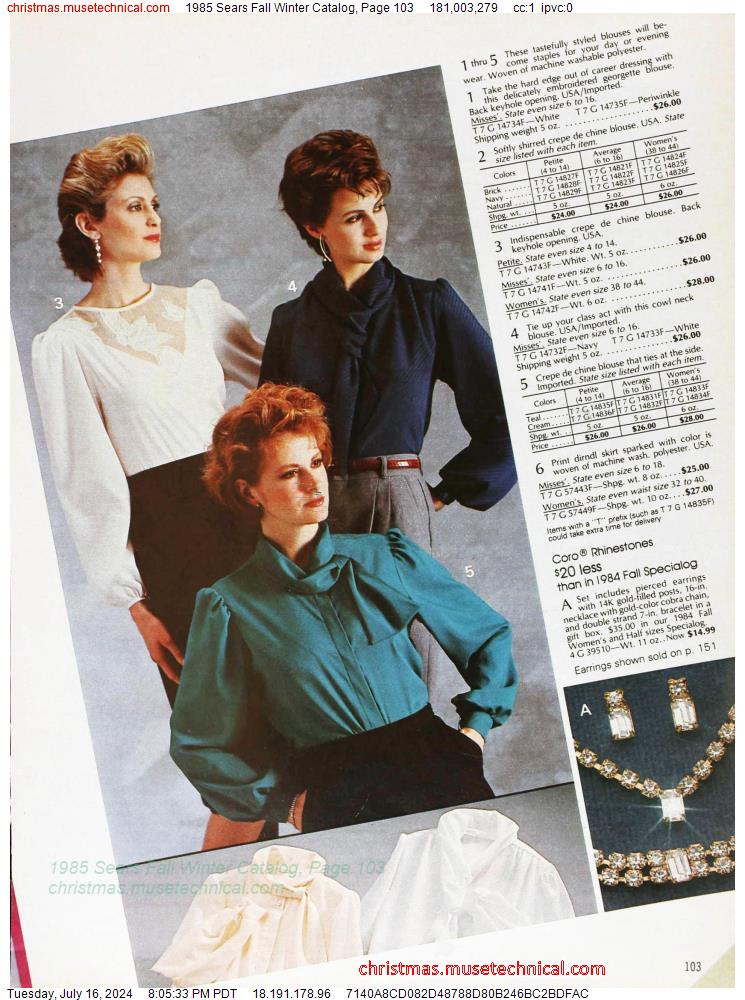 1985 Sears Fall Winter Catalog, Page 103