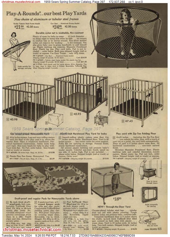 1959 Sears Spring Summer Catalog, Page 397