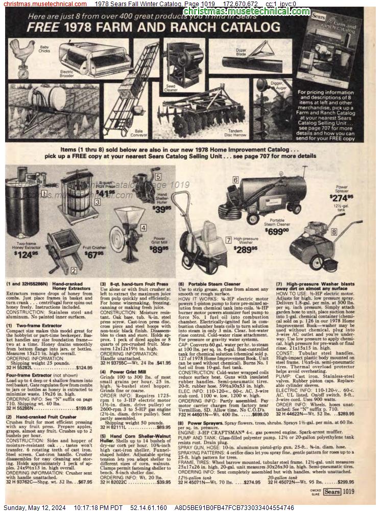 1978 Sears Fall Winter Catalog, Page 1019