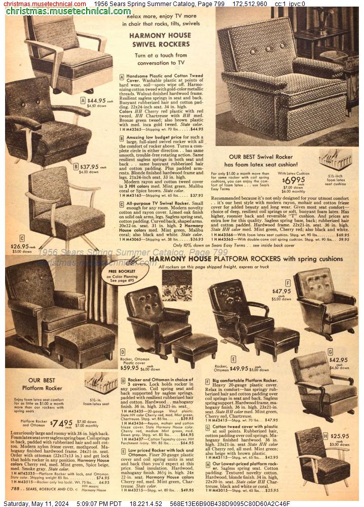 1956 Sears Spring Summer Catalog, Page 799