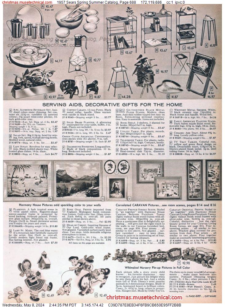 1957 Sears Spring Summer Catalog, Page 688