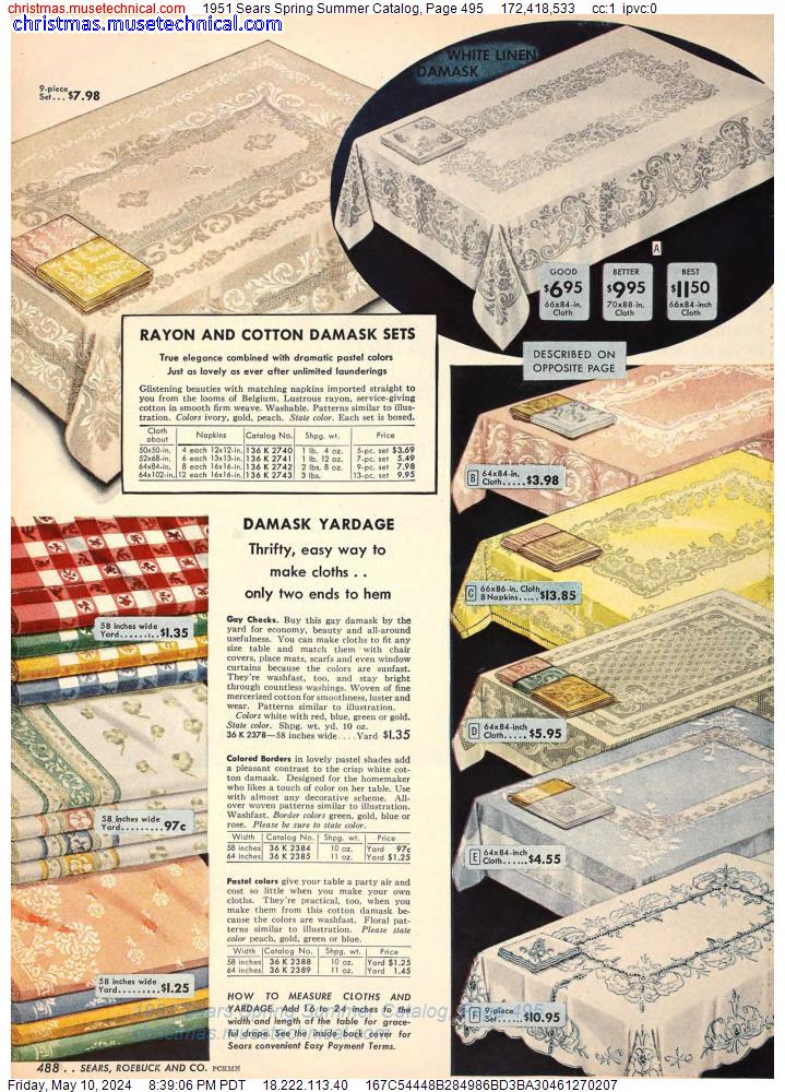 1951 Sears Spring Summer Catalog, Page 495