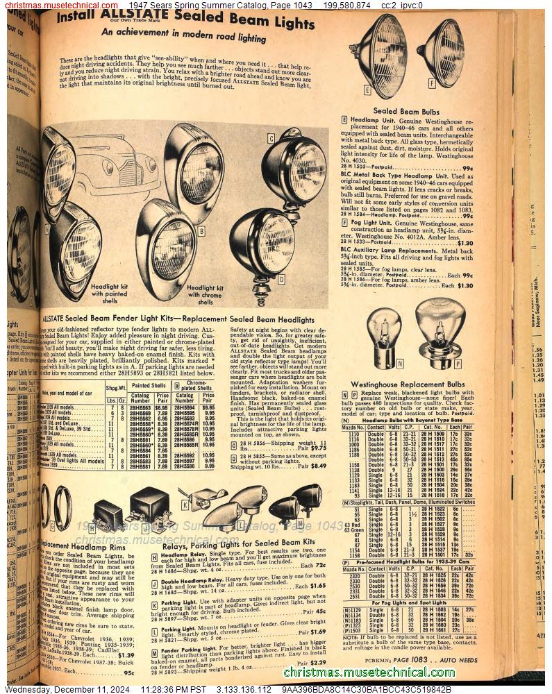 1947 Sears Spring Summer Catalog, Page 1043