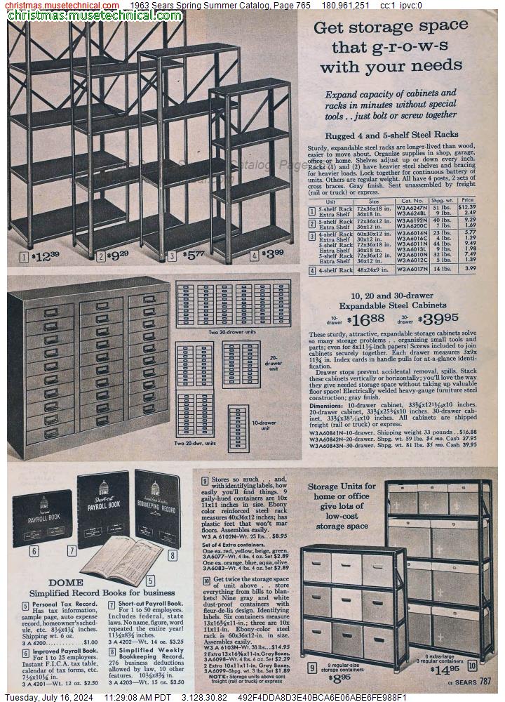1963 Sears Spring Summer Catalog, Page 765