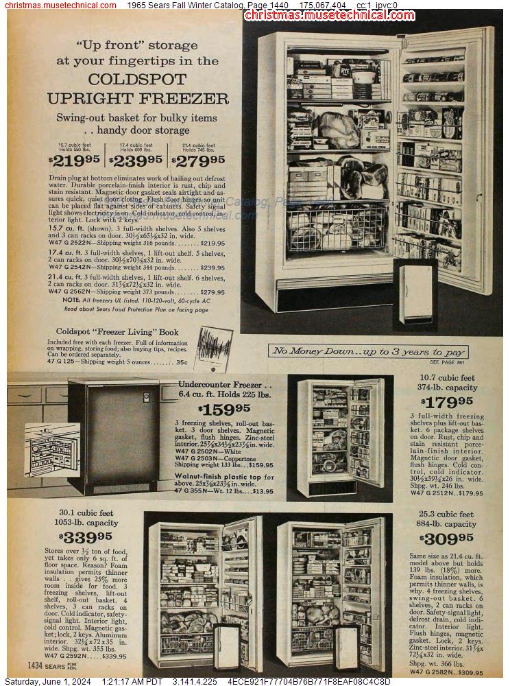 1965 Sears Fall Winter Catalog, Page 1440