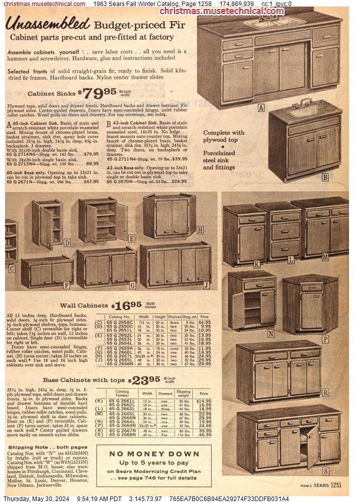1963 Sears Fall Winter Catalog, Page 1258